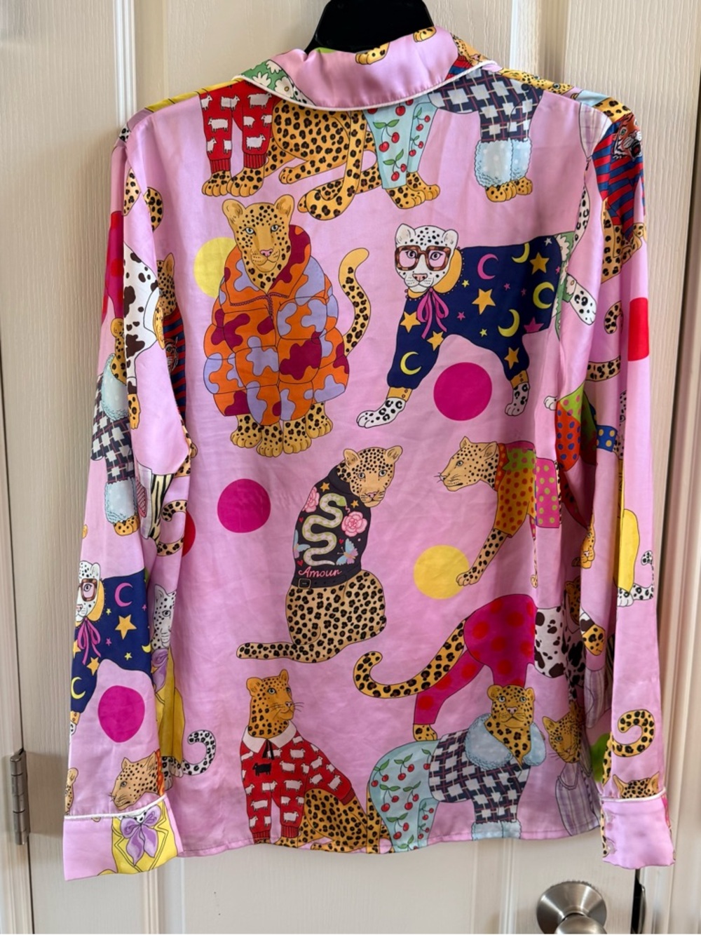 Karen Mabon Women's Leopards Can't Change Their Spots Long Sleeve/pant PJ set - Picture 3 of 8